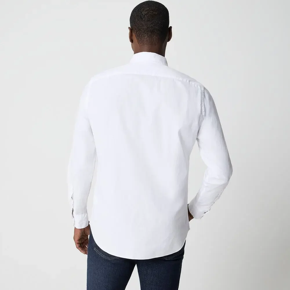 J. Crew Men's Slim Untucked-Fit Flex Casual Shirt Long Sleeve White Size M NWT